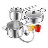 Aufranc Stainless Steel Pots And Pans Set, 6 Piece Nonstick.