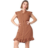 Vestido Mujer Formal Beige Stfashion 53005021