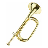 Trompeta De Caballería Marching Bugle Lacada En Oro