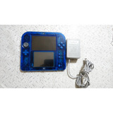 Nintendo 2ds Azul Transparente Con Cargador Original