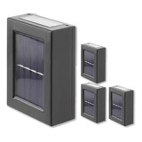 Kit 4 Arandela Solar Slim 2 Focos Luminaria Parede Ip65