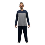 Pijama Masculino Longo Inverno Calça Bolso Comprida Blusa 