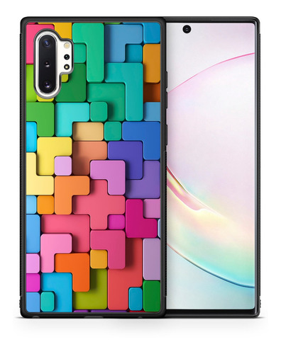 Funda Galaxy Note 10 Plus Tetris De Colores Tpu/pm Uso Rudo