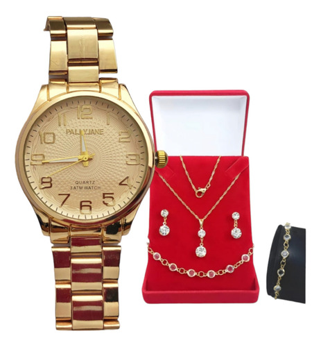 Relógio Feminino Banhado A Ouro Lindo E Ideal Para Presente