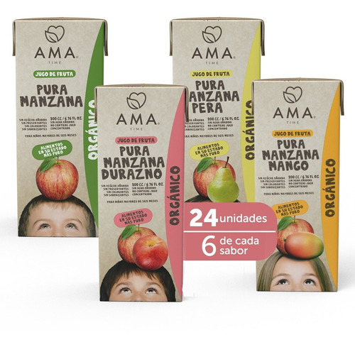 Ama - Pack 24 Jugos De Fruta Orgánica 200cc