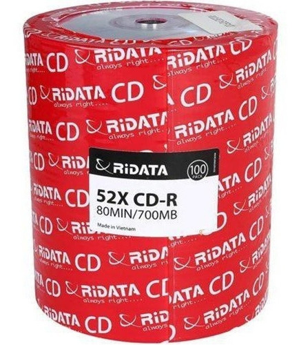 Cd-r Virgen Marca Ridata 100 Pzs