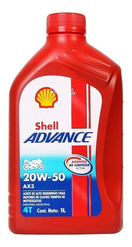 Aceite Shell 20w50 4t Advance Ax3 Mineral Moto