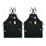 2 Piezas Mandil De Chef Ajustable, Mandil Barista,unisex