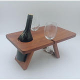 Mesa De Servicio Portátil Plegable Para Vino Copas Queso