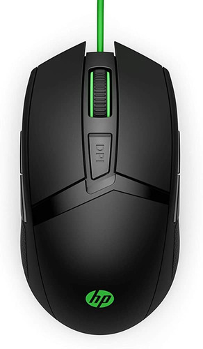 Mouse Gamer Hp Pavilion 300 4ph30aa 5000dpi Usb Negro Verde