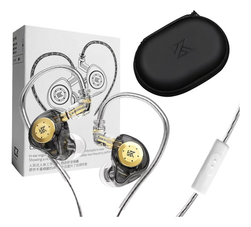 Audífonos Audio Edx Pro In-ear Negro Mic + Estuche Monitores