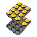 Molde De Acero Para Hornear Cupcakes Antiadherentes