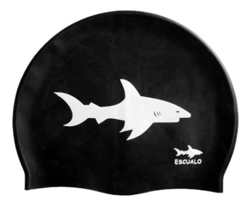 Gorra Natacion Modelo Escualo Negra Color Negro Diseño De La Tela Estampado Talla Unitalla