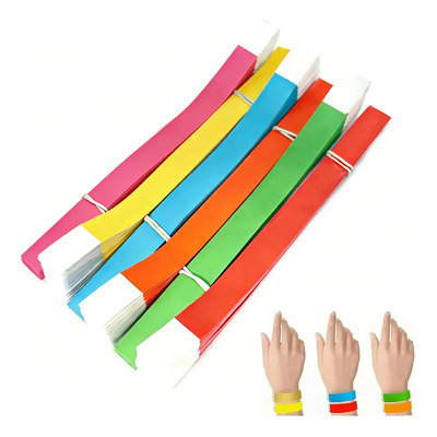 Pulsera De Papel\u002Fidentificación Para Eventos Pulseras 600pcs,azul Rojo Naranja Amarillo Verde Rosa,Para Fiestas,eventos ,hoteles,control De Multitudes | Meses sin interés
