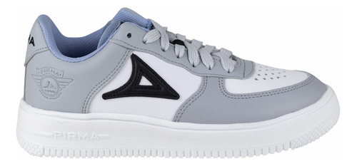 Tenis Sneakers Urbano Pirma 5002 Gris Blanco Plataform Unise