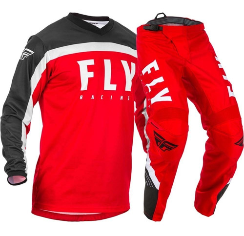 Uniforme Fly Racing F-16 Rojo Negro Mx-bmx-downhill