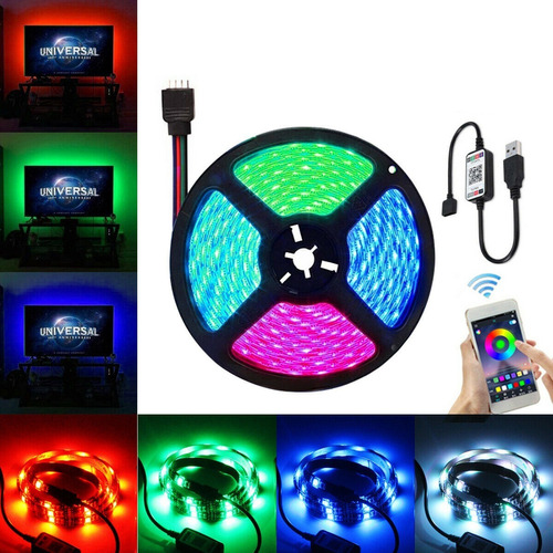 Cinta Tira Luz Led Control Rgb 5050 Bluetooth 5 Metros