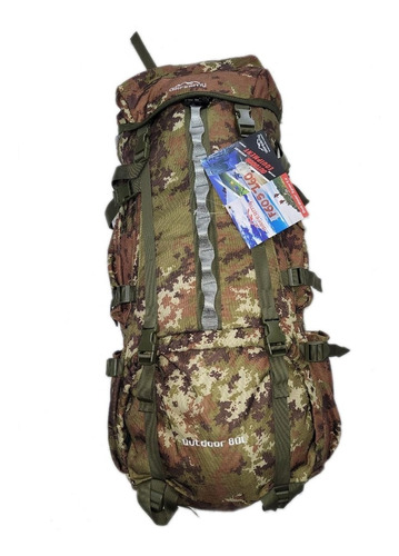 Morral Maleta Camping Camuflado 80 - 90 Litros