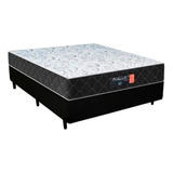 Cama Box Casal+colchão D33 Semi Ortopédico 72x138x188 Preto