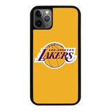 Funda Uso Rudo Tpu Para iPhone Lakers Nba Basquetbol Amarill