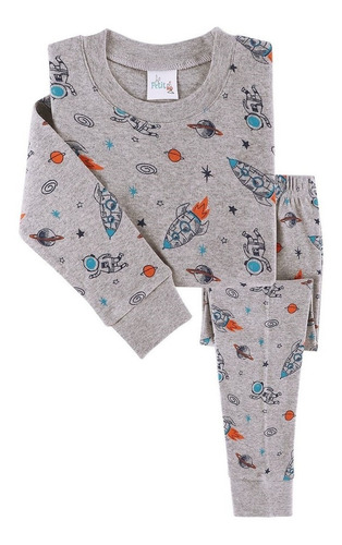 Pijama Espacio De Niños Largo Algodón Petitro