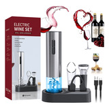 Sacacorchos De Vino Eléctrico Recargable Usb 4 En 1 Con Base