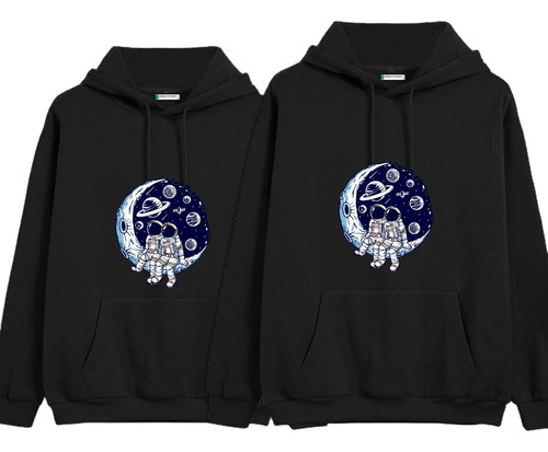 Combo Pareja Hoodie Buzo Hasta La Luna