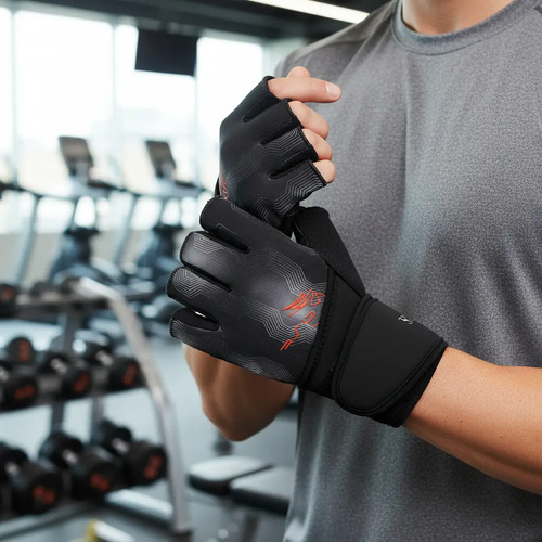 Guantes Para Gym Cabras Ast Corto En Piel Wfl-731 Gris