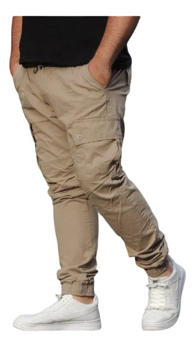 Jogger Cargo Talle Especial Hombre Pantalon Gabardina Moda