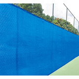 Rede Tela Proteção Fechada Quadra Esportiva Azul 2m X 18m