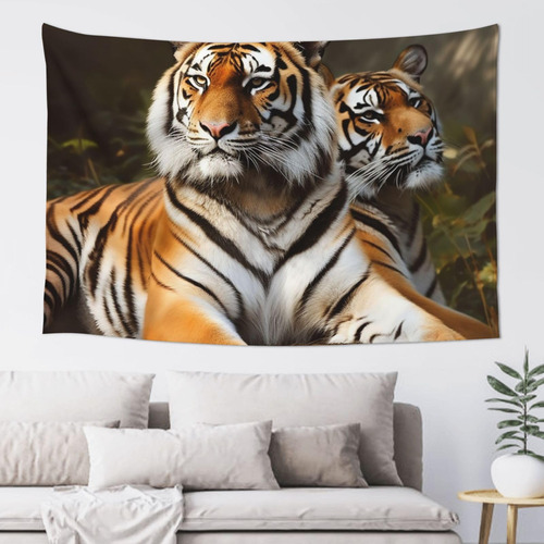 Adanti Cute Tiger Print Tapestry Decorative Wall Soft Wide .