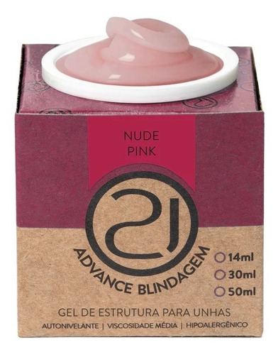 Gel Nails 21 Ecoline Advance Blindagem Nude Pink 30ml