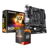 Kit Placa Mãe Gigabyte B450m Ds3h Ryzen 5 5500 4.2ghz Turbo