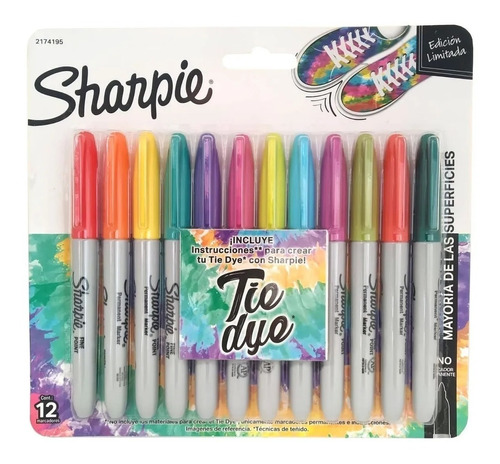 Marcadores Sharpie Permanentes Tie Dye X 12 Colores