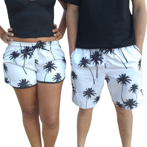 Kit Mozão Short Praia Casal Top Para Vocês Se Destacarem 