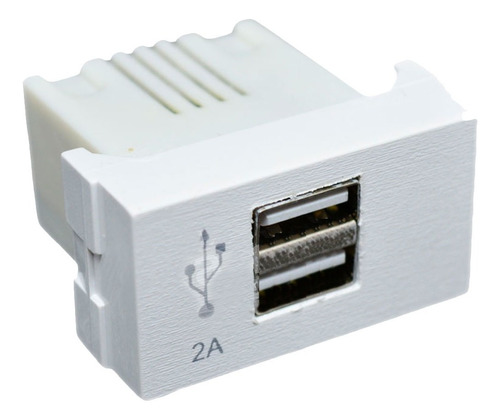 Modulo Toma Usb Doble 2amp Carga Celular Apto Jeluz X10 Color Blanco