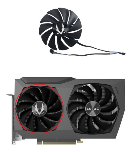 Cooler Fan Para Gpu Zotac Rtx 3070 3070ti 4pin 88mm Ga92s2u