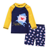 Rashguard Bañadores Tiburón Traje De Baño Niño 2 Piezas Set