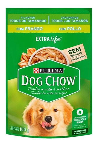 Dog Chow Cachorro Todos Los Tamaños Pollo Pouch 100g X 15und