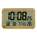 Reloj De Pared Digital Bedside Alarm Con Vetas De Madera Par