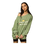 Maxibuzo Mujer Cuello Bote Con Estampa Hoodie Oversize 