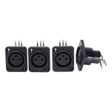 Chasis De Montaje En Panel Con Conector Hembra Xlr Negro De