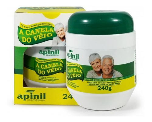 Pomada Massageador Original Canela De Veio Apinil Pote 240g