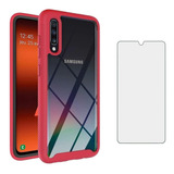 Funda Roja Para Galaxy A70 Con Protector De Pantalla