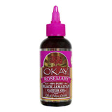 Okay Aceite De Ricino Jamaiquino Negro Con Romero 4oz / 188m