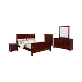 Mueble Recamara Luis Xiv (5 Pzas) Cabecera Chocolate