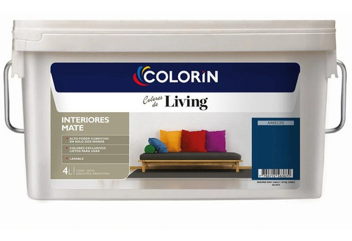 Colorin Living Interior Pintura Latex Lavable Mate 4 Litros 