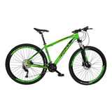 Bicicleta Aro 29 27v Rino Everest - Alivio 1.0 K7 + Trava Cor Verde Neon Tamanho Do Quadro 19