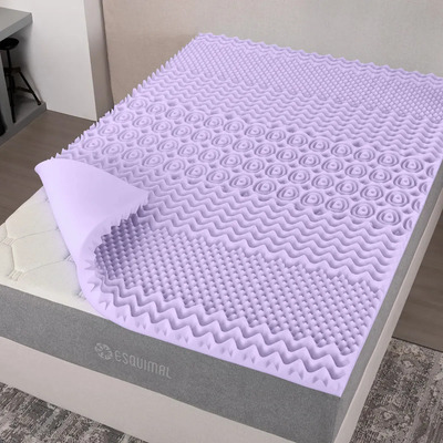 Esquimal Colchoneta Memory Foam 5 Cms. Topper 7 Zonas Matrimonial Color Lavanda \u002F Esquimal Sobrecolchón Matrimonial Colchoneta Memory Foam 5cm Color Lavanda | Envío gratis
