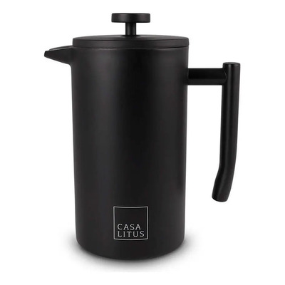 Prensa Francesa Premium 1 Litro de Acero Inoxidable de Doble Pared, Retiene la Temperatura hasta 3 Horas, French Press Ideal para Café Molido y Te, Cafetera Facil de Limpiar, Mod. Portland | Meses sin interés